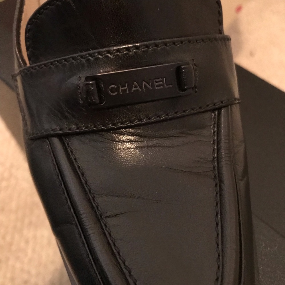 Chanel black heels/loafers 37 nwb black 98A - Picture 3 of 10